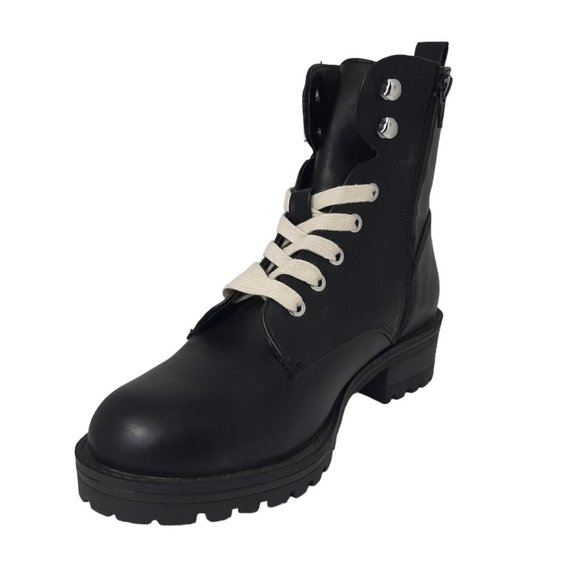 SO Alluring Women's Black Combat Boots Size 8 New No Box - Picture 2 of 8